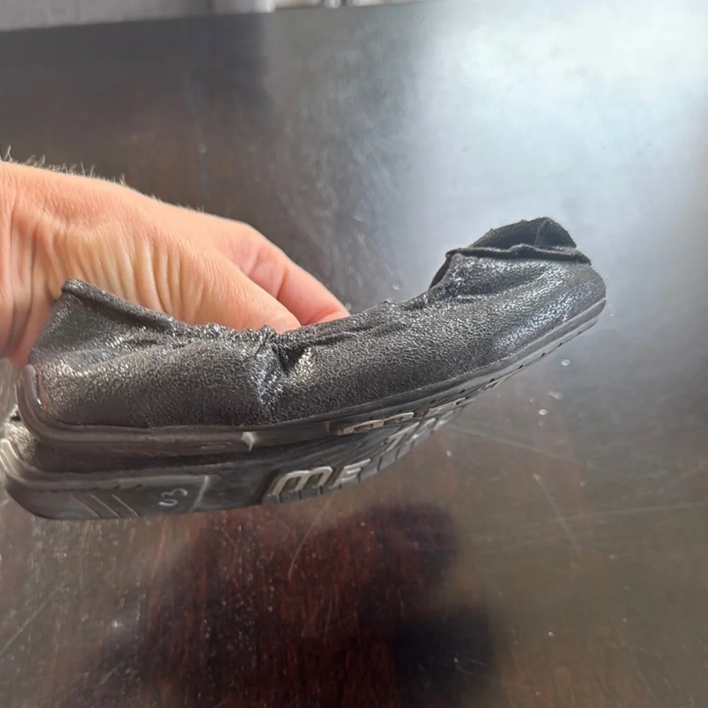 Me Too Black Dress Shoes with Floral Detail